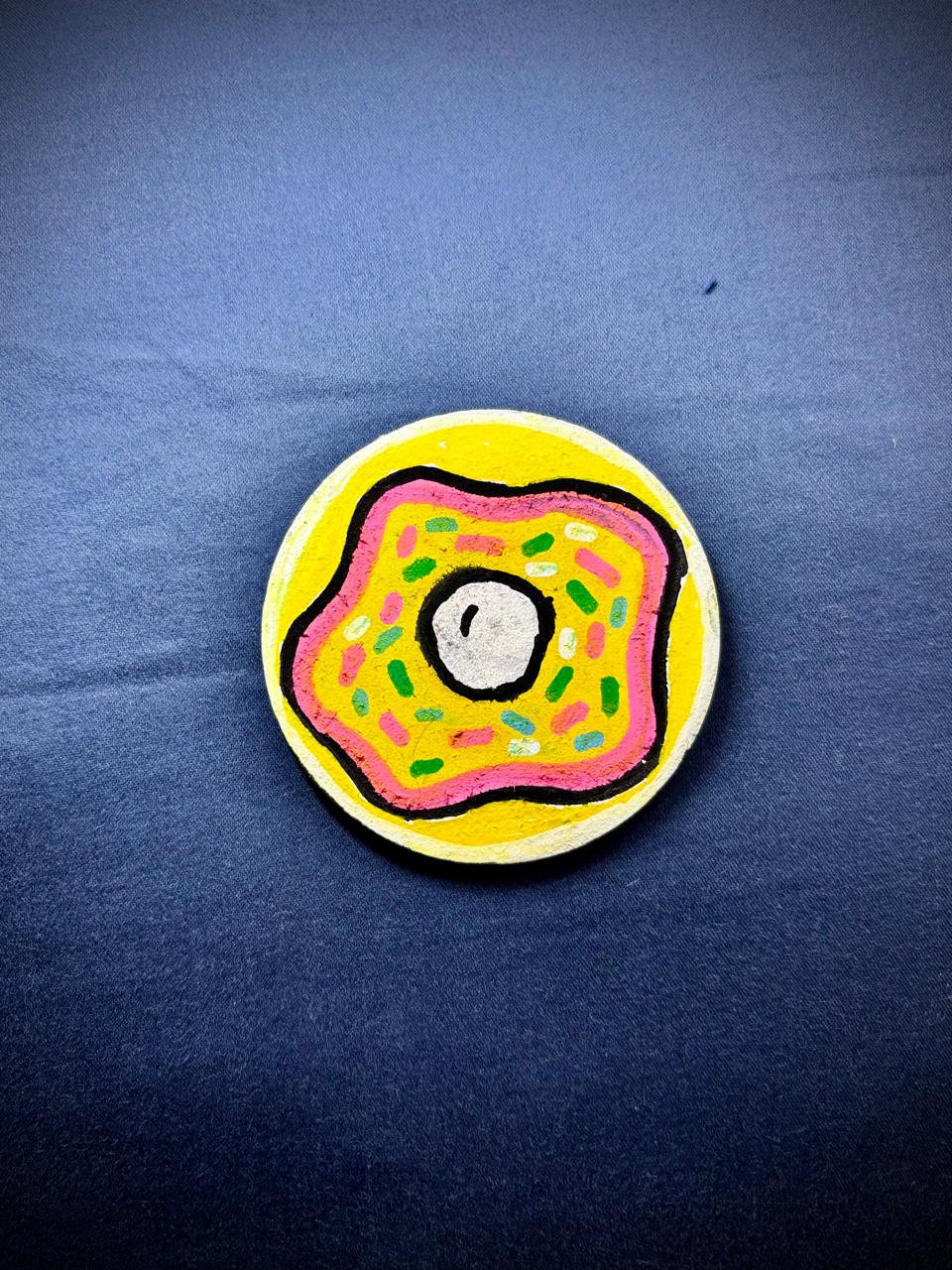 Sunny Side Up hand-painted mini canvas fridge magnet